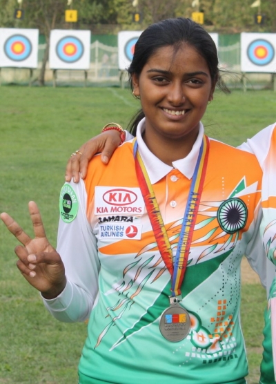 purnima mahato with deepika kumari at world cup final held in istanbul ,deepika won silver